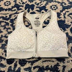 Gray leopard print sports bra!